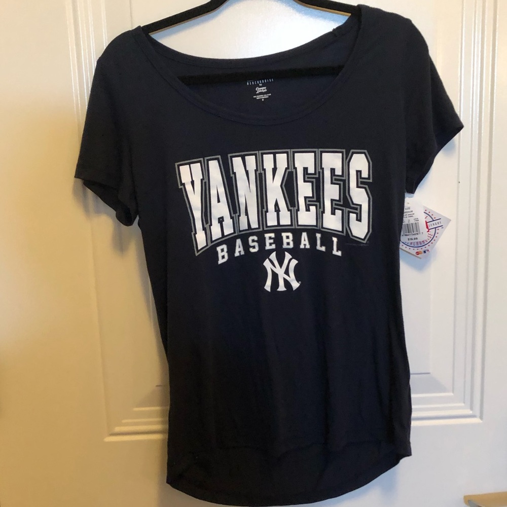 New York Yankees Scoop Neck T-Shirt Navy White